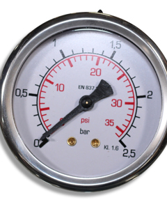 Manometer 0-2.5 bar 1/4" rear connection